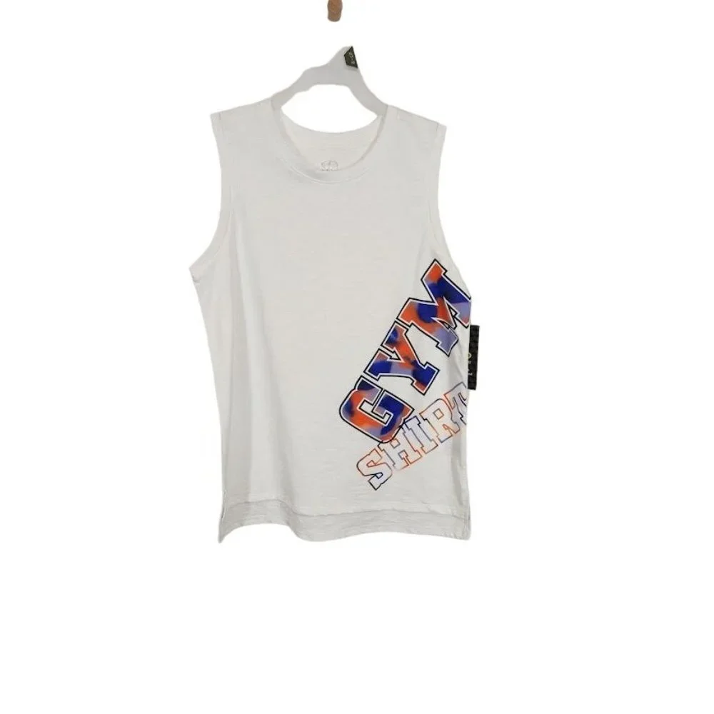 Athletic Works Girls Graphic Workout Tank Top‎ in Vivid White - Size XL (14/16)